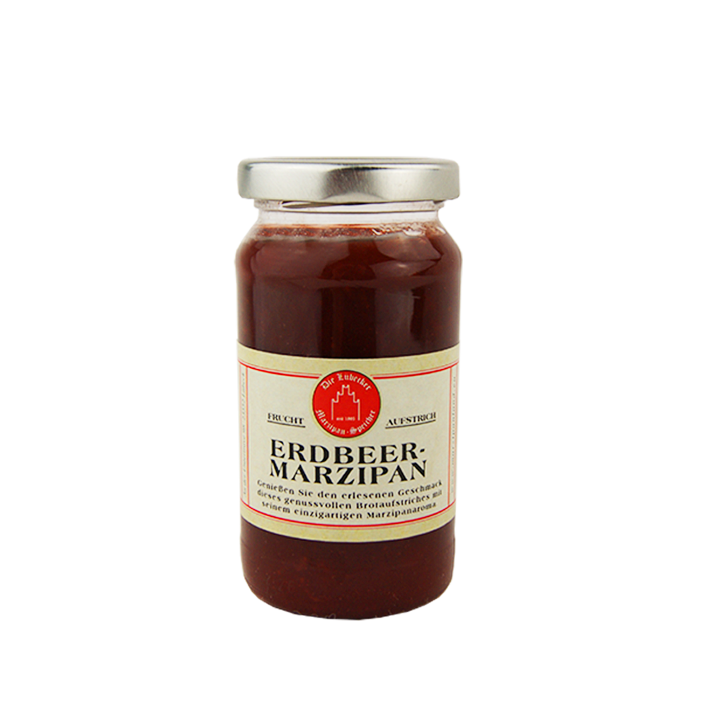 Erdbeer-Marzipan Fruchtaufstrich - Marzipanland Lübeck Erdbeer-Marzipan Fruchtaufstrich - Marzipanland Lübeck